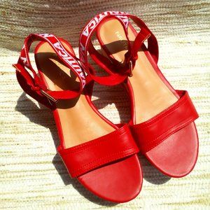NAUTICA ~ Red Wedge Sandals ~Size 8